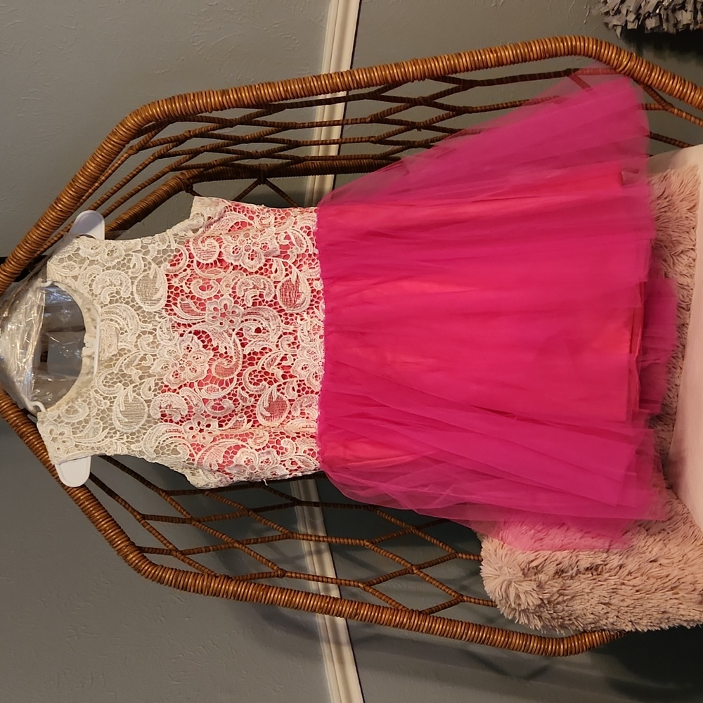 Hot Pink Tulle dress. Size 12/14